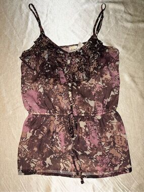 Mudd Floral Ruffle Camisole Top Size M Women’s Y2K Boho